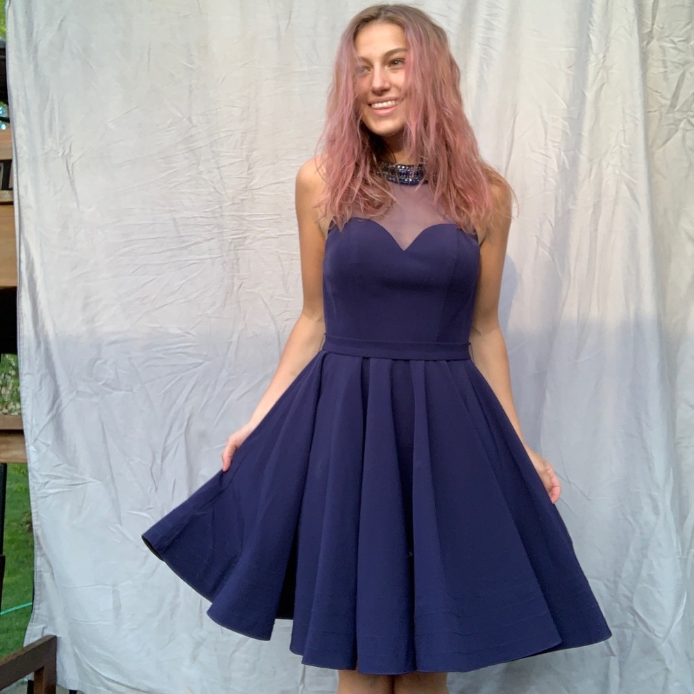 Gorgeous navy blue dress with shell